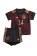 Duitsland Jamal Musiala #14 Babytruitje Uit tenue Kind WK 2022 Korte Mouw (+ Korte broeken)